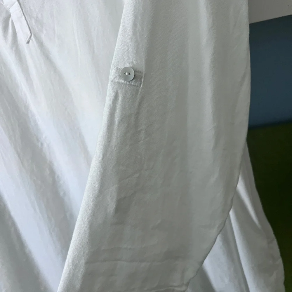 Dash Studio White Collared Cover-up or Tunic Shirt Dress Size XL - Picture 3 of 12